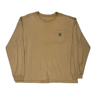 Carhartt Long Sleeve T-Shirt - XL Beige Cotton