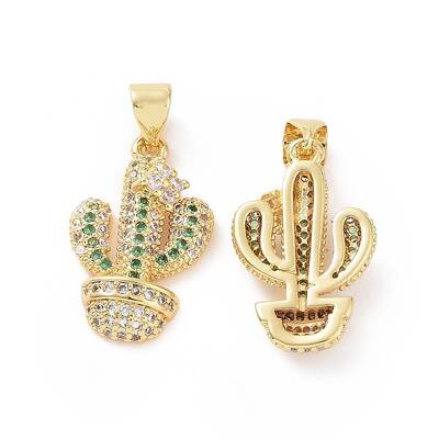Brass Micro Pave Cubic Zirconia Pendants