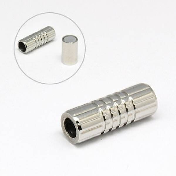 Tarnish Resistant 304 Stainless Steel Magnetic Clasps with Glue-in Ends