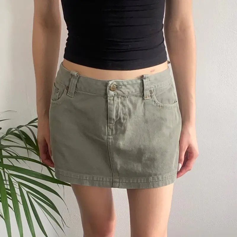 Zenezia Mini Skirt - 30W UK 10 Green Cotton