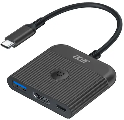 Acer Dock_option ODK470 Acer USB C to HDMI Adapter, 4K@60Hz HDMI to Type C Adapter with 100W PD, USB A 3.0 Port, Screen contr...