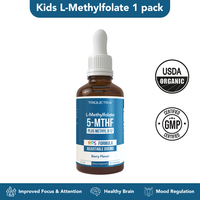 Triquetra Organic Kids Methylfolate + Methyl B12 Cofactor - Organic Berry Flavor, Liquid Form 5-MTHF Form Adjustable Dosing; ...