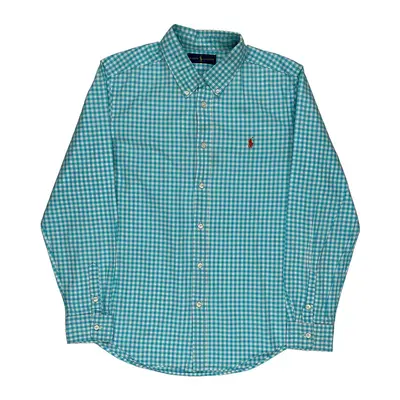 Ralph Lauren Checked Shirt - Small Blue Cotton | Size: small