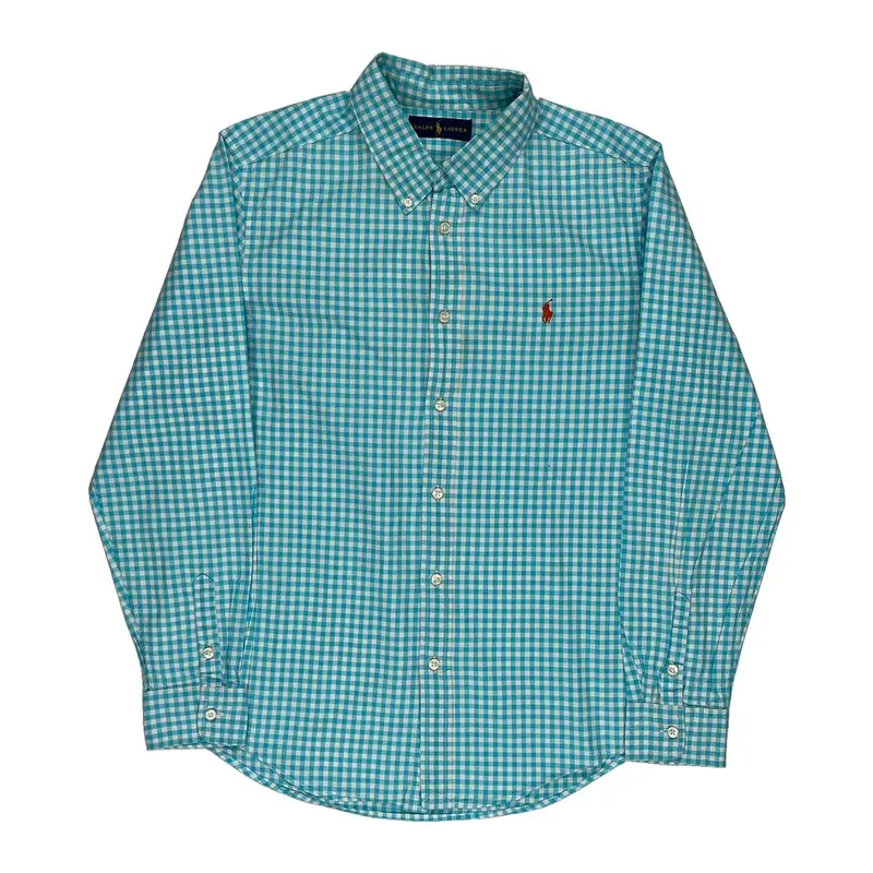 Ralph Lauren Checked Shirt - Small Blue Cotton | Size: small
