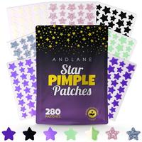 Andlane 280PCS Star Pimple Patches – Hydrocolloid Skincare Stickers for Acne & Blemishes | Glow, Glitter & Translucent Clea...