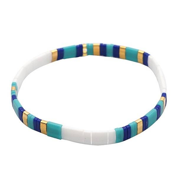 Rainbow Bohemian Style Glass Beads Stretch Bracelets
