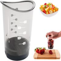Fruit Slicing Cup, 1 Count Upgraded Fruit Slicing Cup with Removable Push Plate, Egg Grape Banana Strawberry Cutter Slicer Cu...