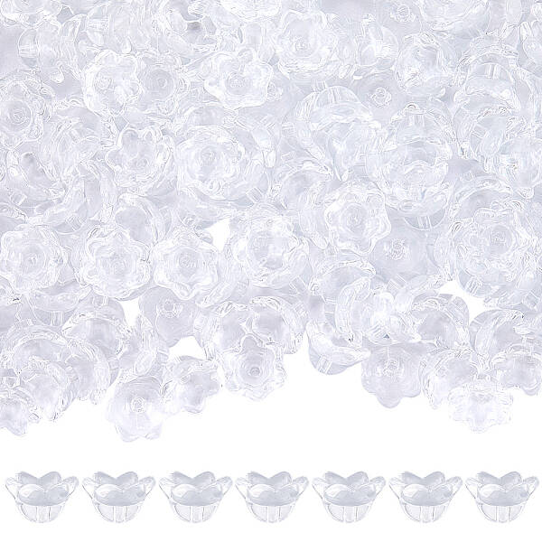 200Pcs Glass Bead Caps for Wind Chimes Making
