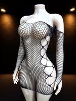 Women's Solid Fishnet Cover Up Dress, Casual   Long Sleeve Bodycon Dress for Beach Holiday Vacation, Ladies Swimwear for All ...