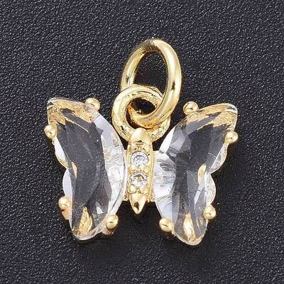 Brass Micro Pave Clear Cubic Zirconia Pendant
