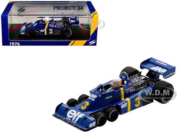 Tyrrell P34 #3 Jody Scheckter Winner Formula One F1 Swedish GP (1976) with Driver 1/43 Model Car by Spark