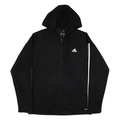 ADIDAS Mens Black Hoodie Full Zip L
