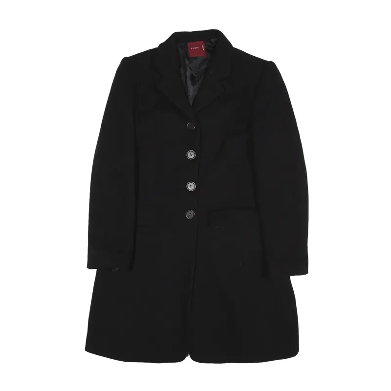 ESISTO Overcoat Jacket Black Wool Womens L