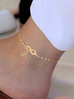 Initials Anklet for Women, Fashionable Heart Charm Anklet for Beach Party Vacation, Elegant All-match Fashion Accessories for...