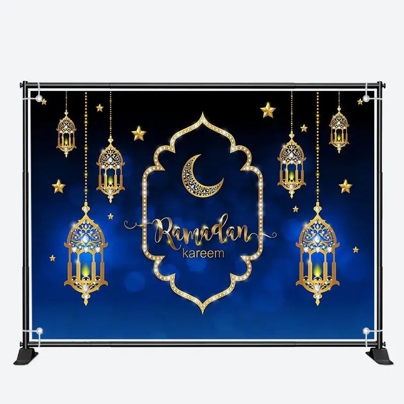 Gold Diamond Pendant Lantern Ramadan Kareem Backdrop - Aperturee