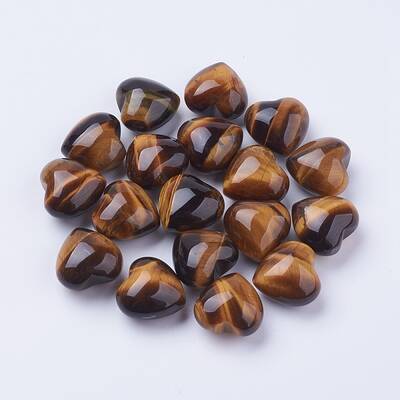 Natural Tiger Eye Heart Love Stones