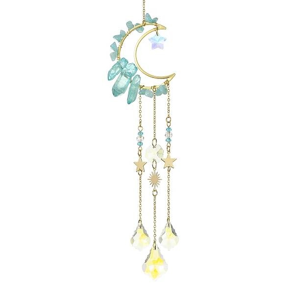Moon & Star Brass Hanging Ornaments