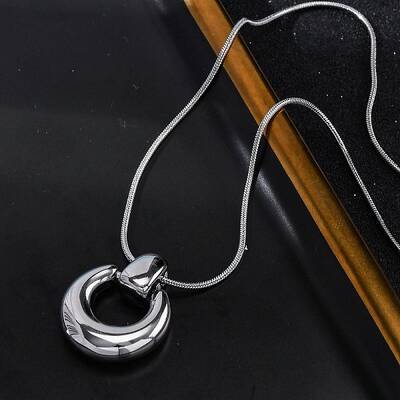 304 Stainless Steel Ring Pendant Snake Chain Necklaces