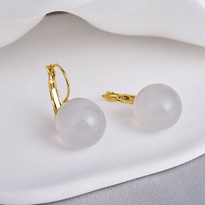 Brass with Resin Round Hoop Earrings
