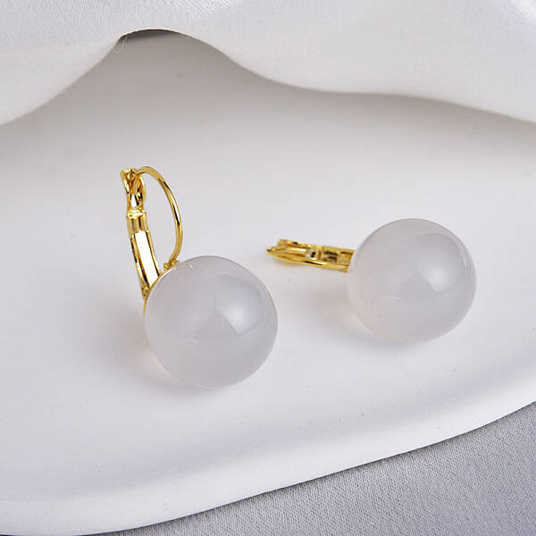 Brass with Resin Round Hoop Earrings
