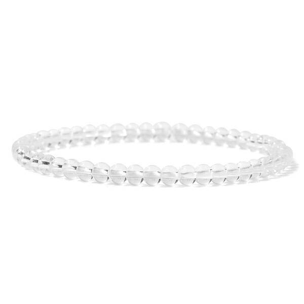 4mm Round Natural Quartz Crystal Beads Bracelet for Men