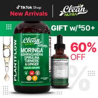 Clean Nutra Plantflow Moringa Drops with Ashwagandha Turmeric Ginger Spirulina Fennel for Energy, Lactation & Daily Wellness ...