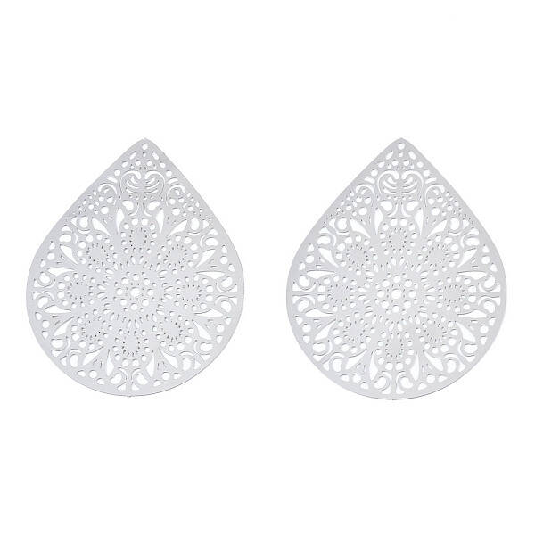 Non-Tarnish 201 Stainless Steel Filigree Pendants