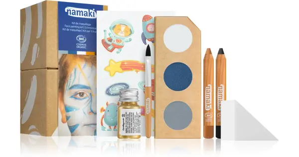 Namaki Intergalactic Kids Makeup Set 3pcs Face & Body Paint + 2pcs Makeup Pencil + Kids Tattoo + Glitter Powder