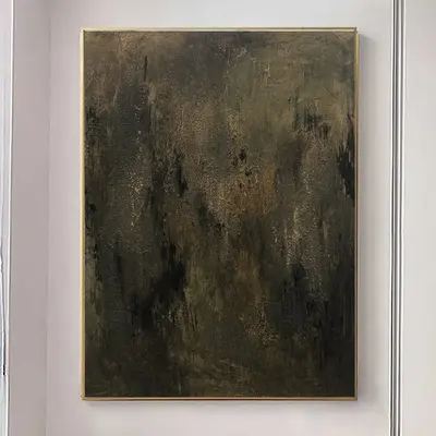 Abstract Dark green Painting Dark Tones Painting Art Aesthetic Wall Art Modern Decor Acrylic Painting Apartment Above Firepla...