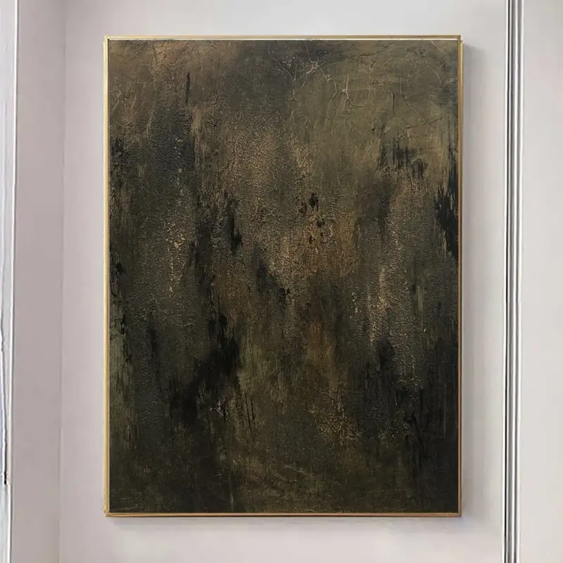 Abstract Dark green Painting Dark Tones Painting Art Aesthetic Wall Art Modern Decor Acrylic Painting Apartment Above Firepla...