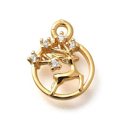 Brass Micro Pave Cubic Zirconia Pendants