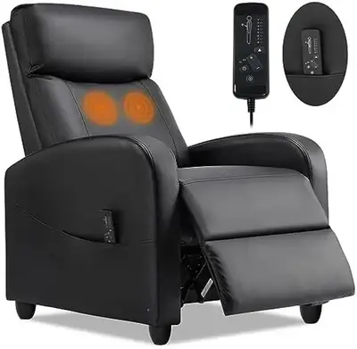 Recliner Chair for Living Room, Massage Recliner Chair Theater Chairs Adjustable Modern Reclining Chair with Padded Seat Back...