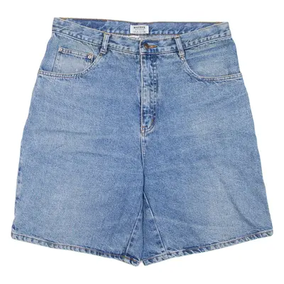 MAVERICK Womens Denim Shorts Blue Relaxed L W34