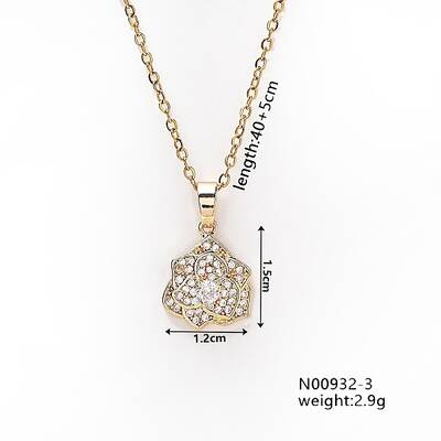 Brass with Rhinestone Pendant Necklaces