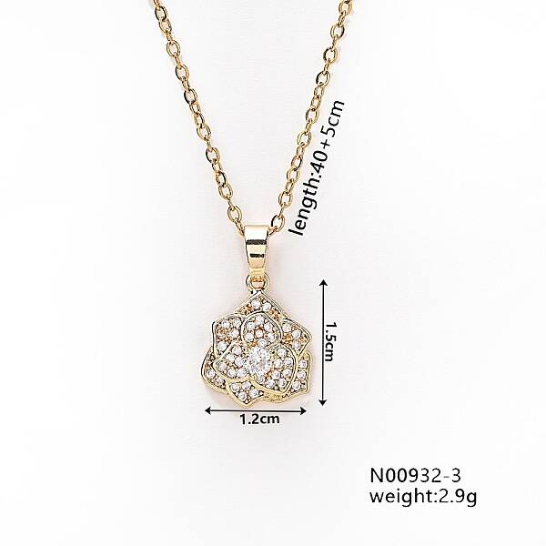 Brass with Rhinestone Pendant Necklaces