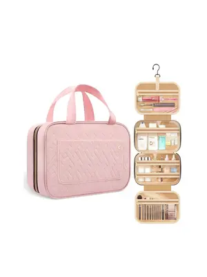 Women's Minimalist Plain Makeup Storage Travel Bag, Waterproof Dustproof Travel Bag For Makeup Storage, Portable Makeup Trave...