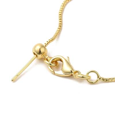 Brass Box Chain Adjustable Slider Necklaces