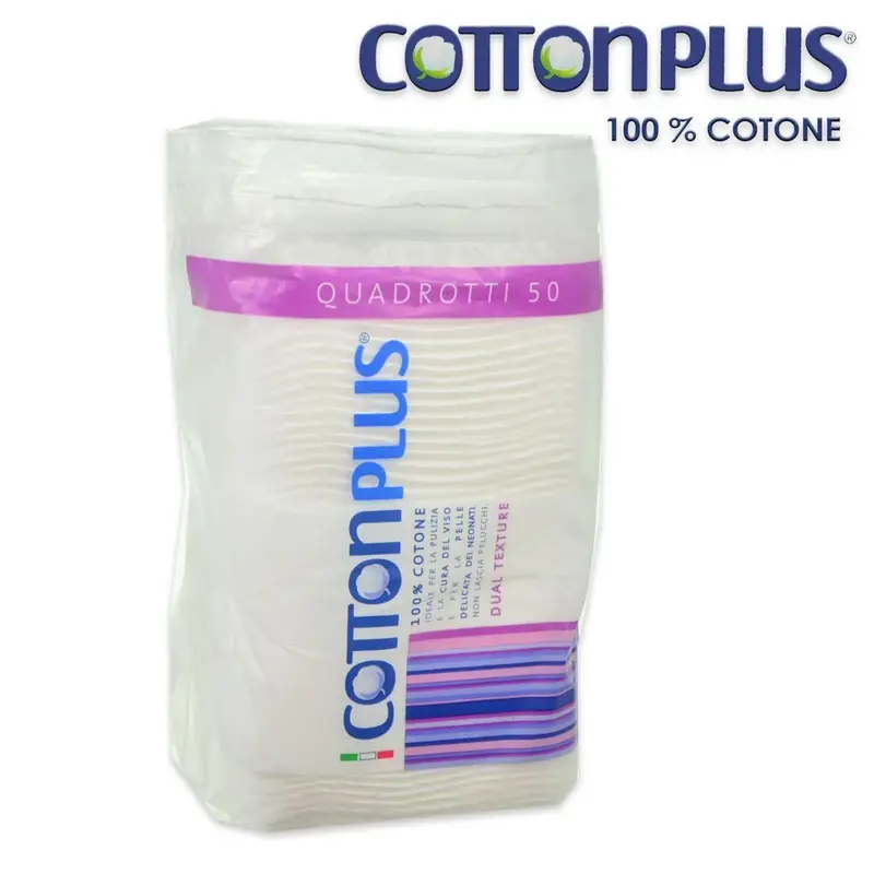 Cotton Plus 50 Pads In 100% Hydrophilic Cotton