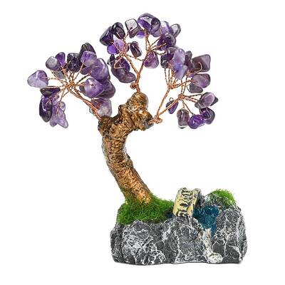 Natural Amethyst Chips Money Tree Decorations
