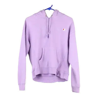 Champion Hoodie - Small Purple Cotton Blend