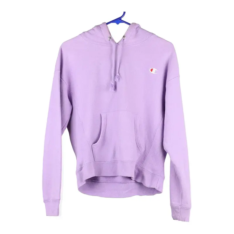 Champion Hoodie - Small Purple Cotton Blend