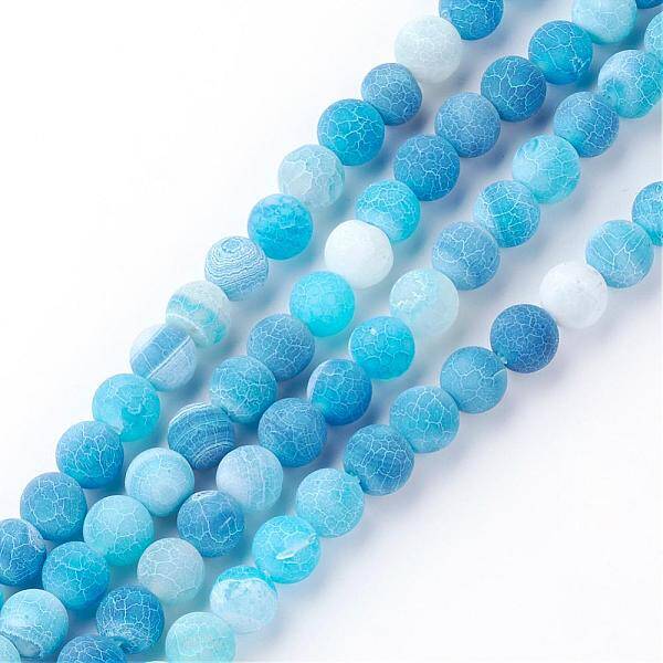 Natural Fire Crackle Agate Bead Strands