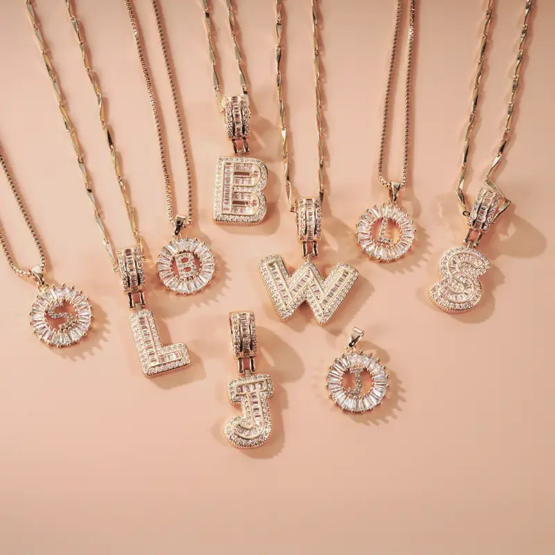 MINDEKA 14K Gold Plated Initial Letter Pendant Necklaces 2 Pack Alphabet Necklaces with Adjustable 17''-19'' Chain for Women ...