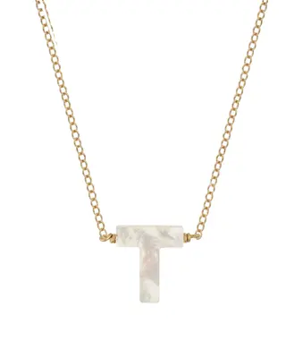 Dawn Initial Necklace | Metal Color: Gold | Style: T