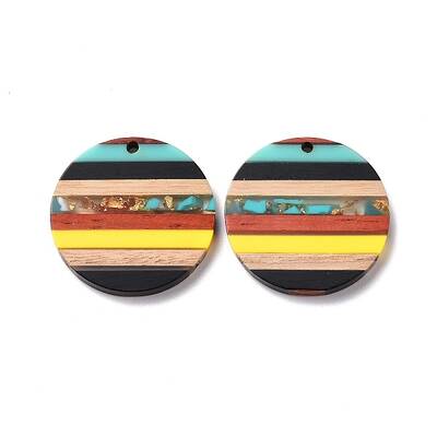Transparent Resin & Walnut Wood Pendants