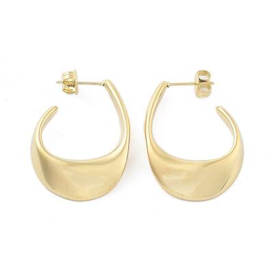 Ion Plating(IP) 304 Stainless Steel Twist Teardrop Stud Earrings