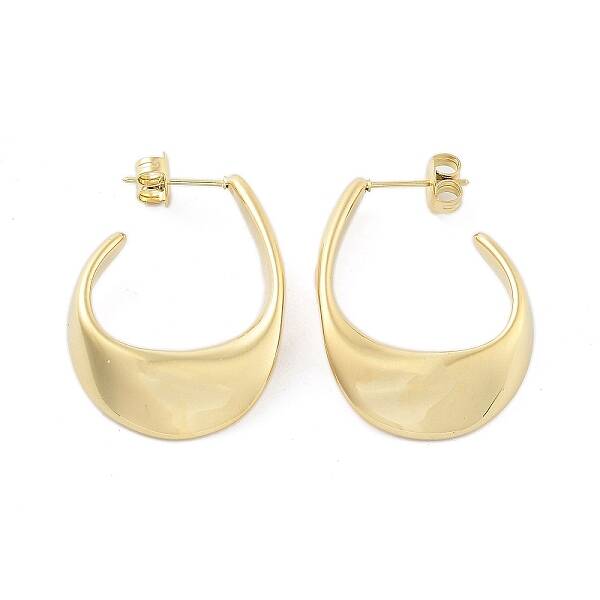 Ion Plating(IP) 304 Stainless Steel Twist Teardrop Stud Earrings