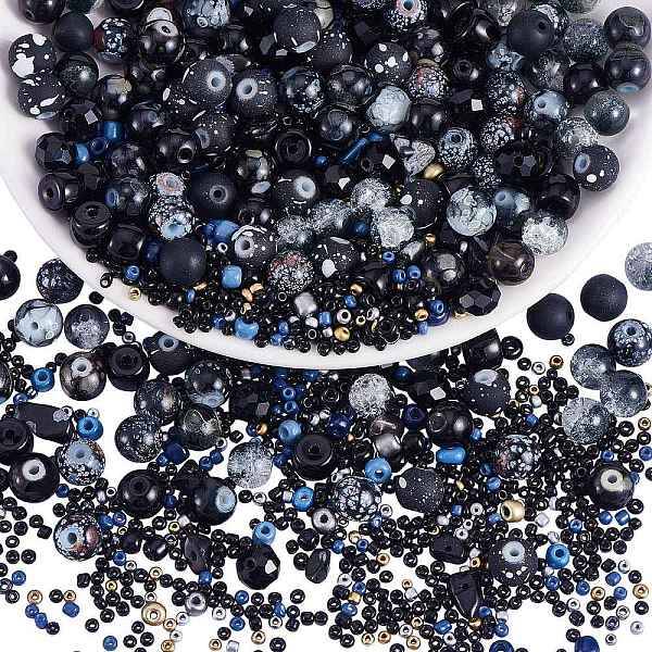 2 Bag Glass Round Beads Set