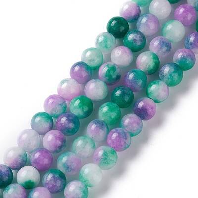 Dyed Natural White Jade Beads Strands