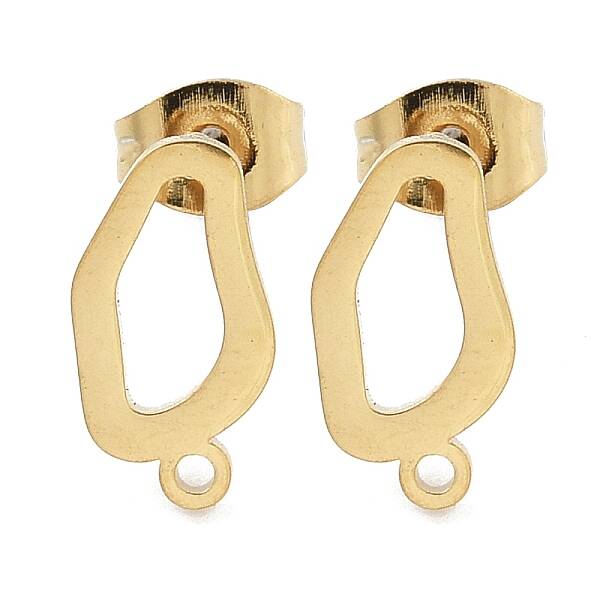 Nuggets Ion Plating(IP) 304 Stainless Steel Stud Earring Findings